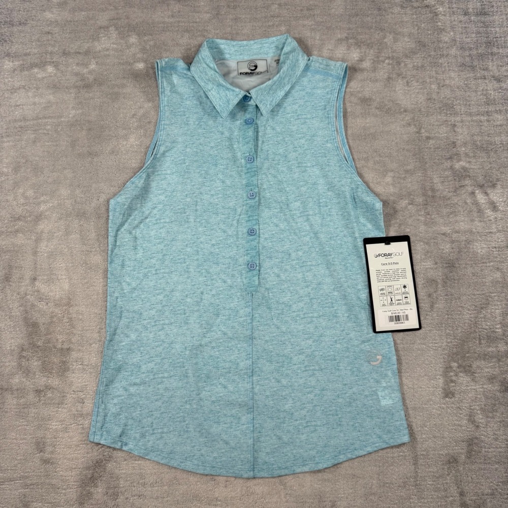 Foray Golf Shirt Women XS Blue Marl Core 3.0 Polo Sleeveless Performance NWT